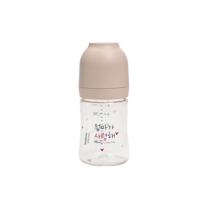 ขวดนม PA - HAENIM รุ่น NOTHING™ ขนาด 5 ออนซ์ ลาย MOM สีเบจ (ไม่รวมจุกนม)_0